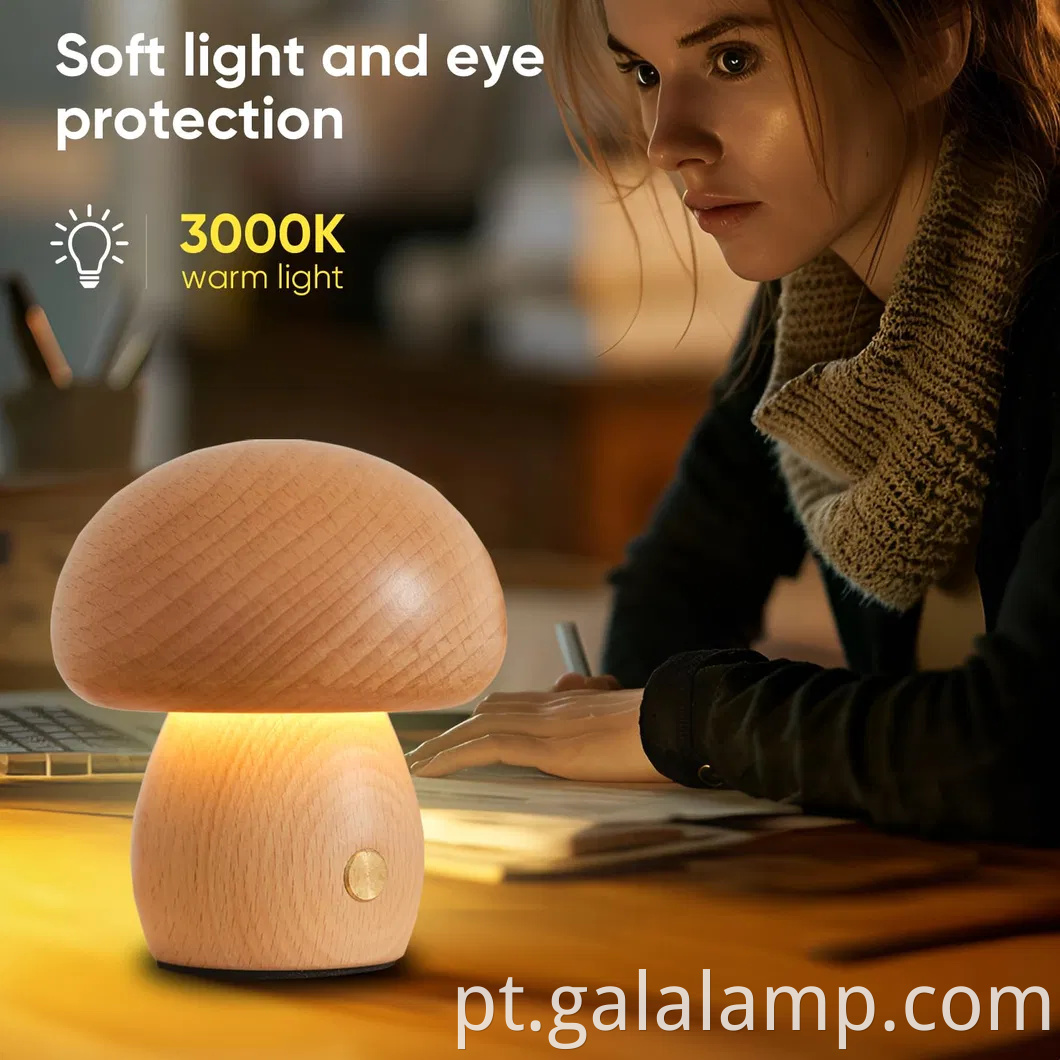 Lâmpada de cogumelo de LED moderna recarregável para decoração de casa elegante